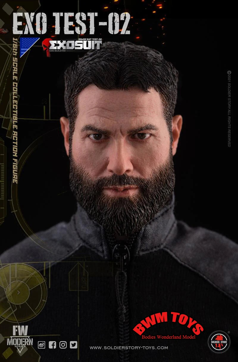 SoldierStory SS125 1/6 Scale Test -02 Science Fiction Future Articulate Skeleton Heavy Weapon 12'' Male Solider Action Figure