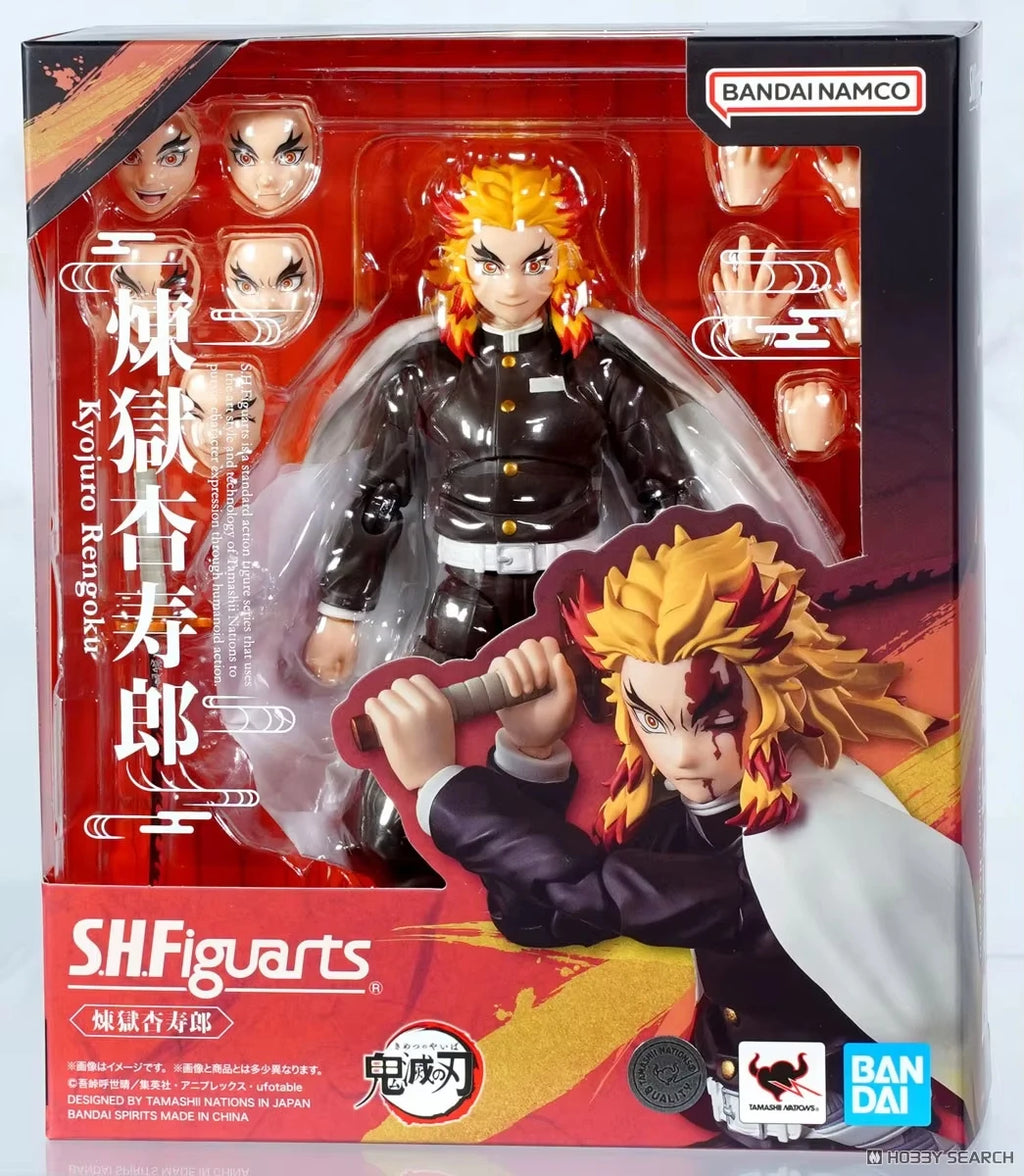 In Stock BANDAI SPIRITS SHF Demon Slayer Rengoku Kyoujurou Akaza Figure Anime Modle Toys Collections Birthday Gift Original
