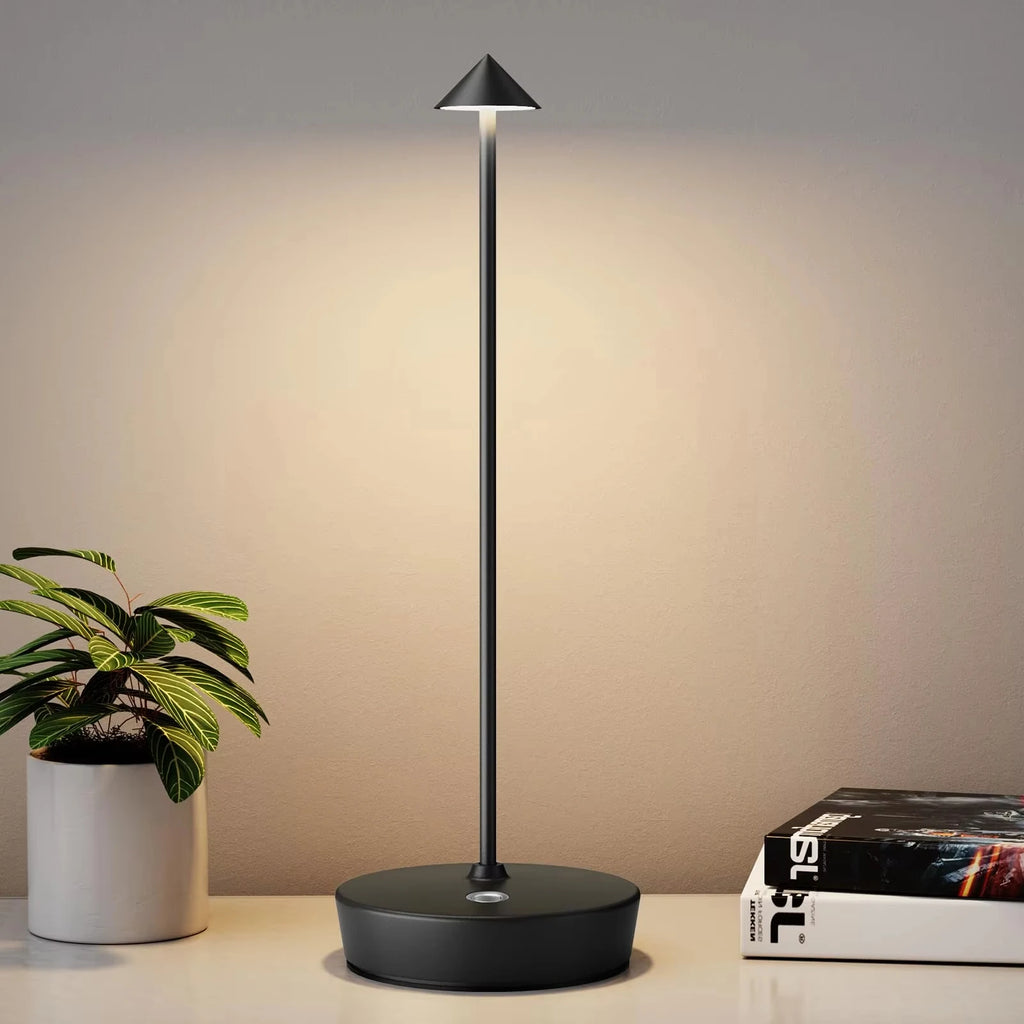 LED Mushroom Spike Table Lamp Touch Tri-Color Dimmable Desktop Decor Lamp Rechargeable Table Lamp Bar Hotel Atmosphere Lighting