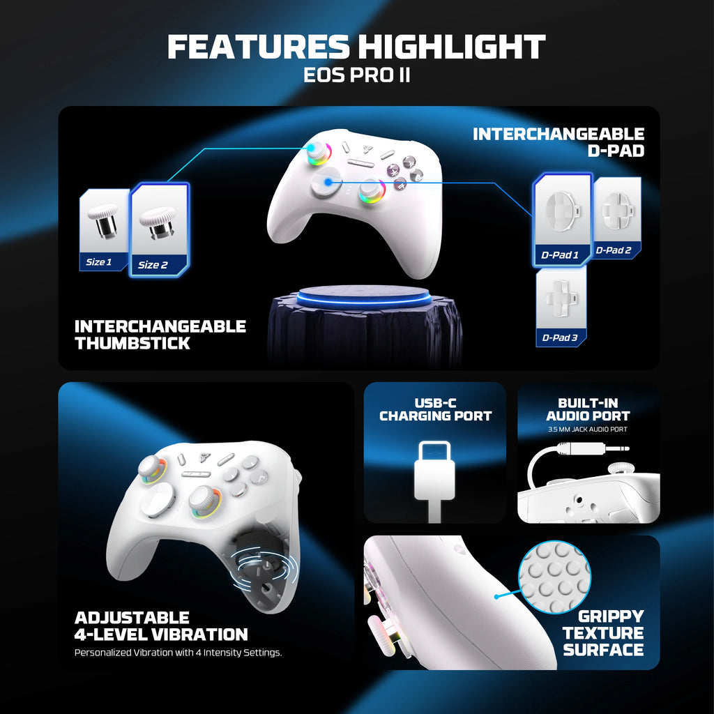 FANTECH WGP15 V2 Wireless Gamepad Hall Effect Joysticks Triggers RGB Light 1000HZ Gaming Controller For PC/Switch/Phone/TV