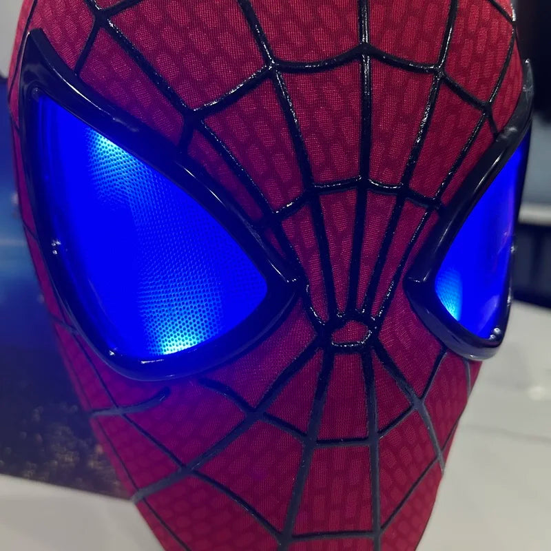 New The Amazing Spider-Man Headgear Movable Mask Helmet Electric Ring Control Eye Luminous Cosplay Collection Model Toy Kid Gift