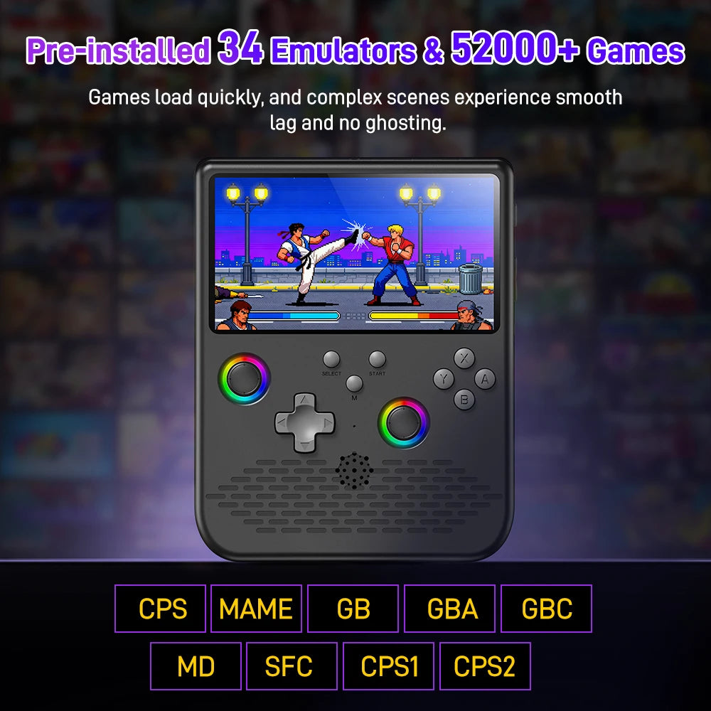 H5 Handheld Video Game Console 5-inch IPS Screen 4000mAh Portable Game Player with 52000+ Retro Games