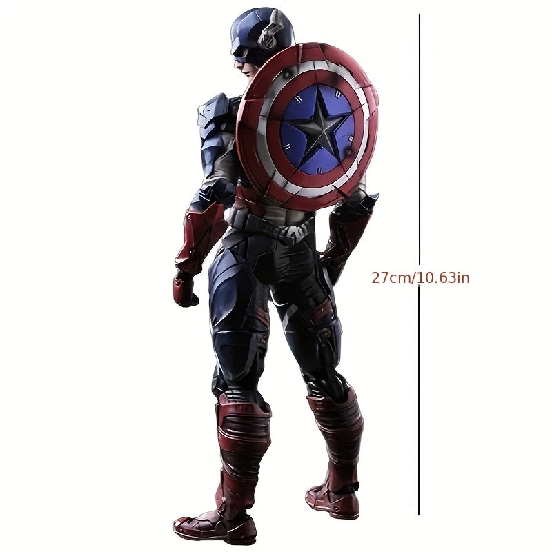 Authorized Captain America Figure Avengers 4 Marvel Ornament Double-Headed Sculpture 40Cm+Replacement Figurine Model
