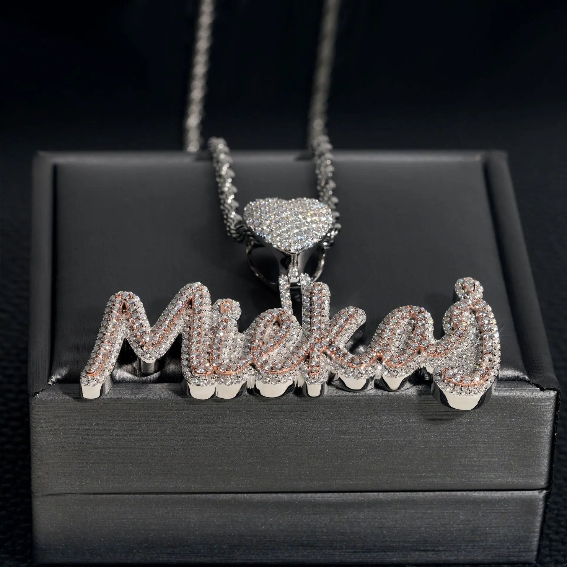 High Quality Thickening Customized letters Love Bail Zircon Pendant Iced Out For Men Women Necklace Hip Hop Jewelry Free Shippin