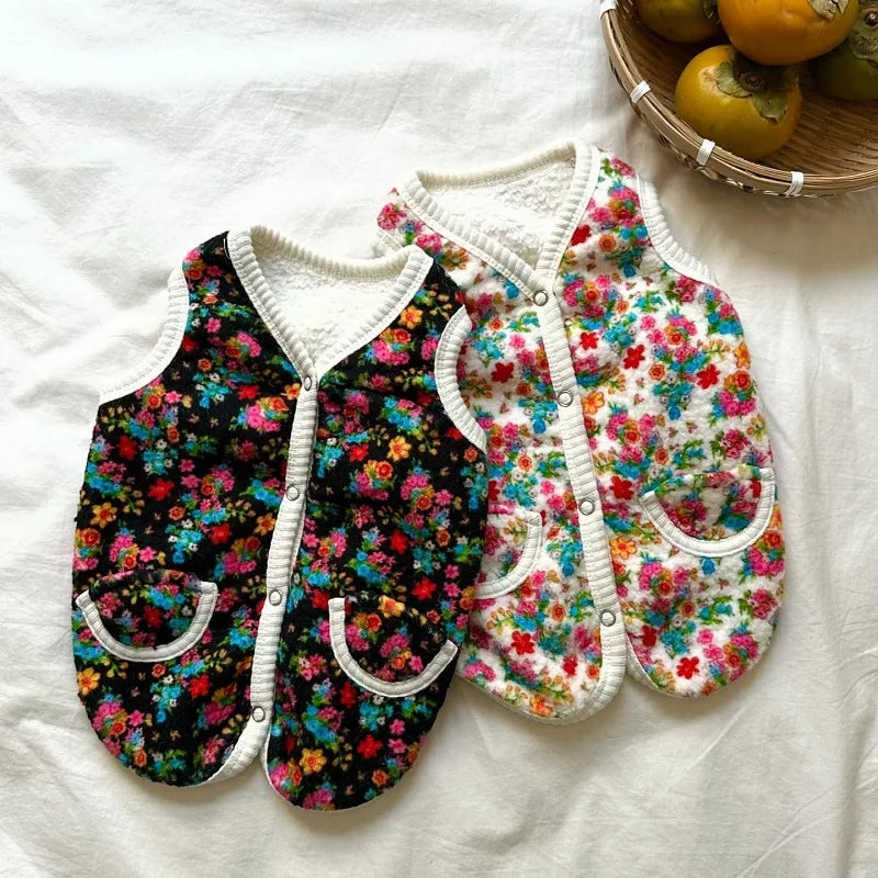 Cotton Dog Clothes Small Dogs Winter Dog Coat Luxury Warm Clothing Chihuahua Bichon Apparels with D-Ring Thicken Dog Jacket Vest