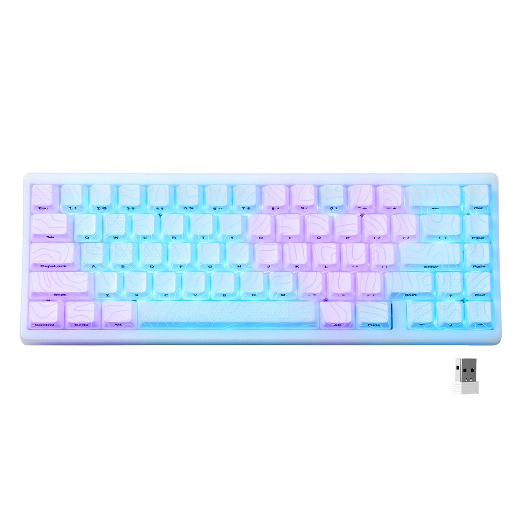 XVX M67 JadeStone Mechanical Keyboard With IMD-Tech Keycaps Hot Swappable Gasket Design Tri-Mode Custom RGB Backlight Keyboard