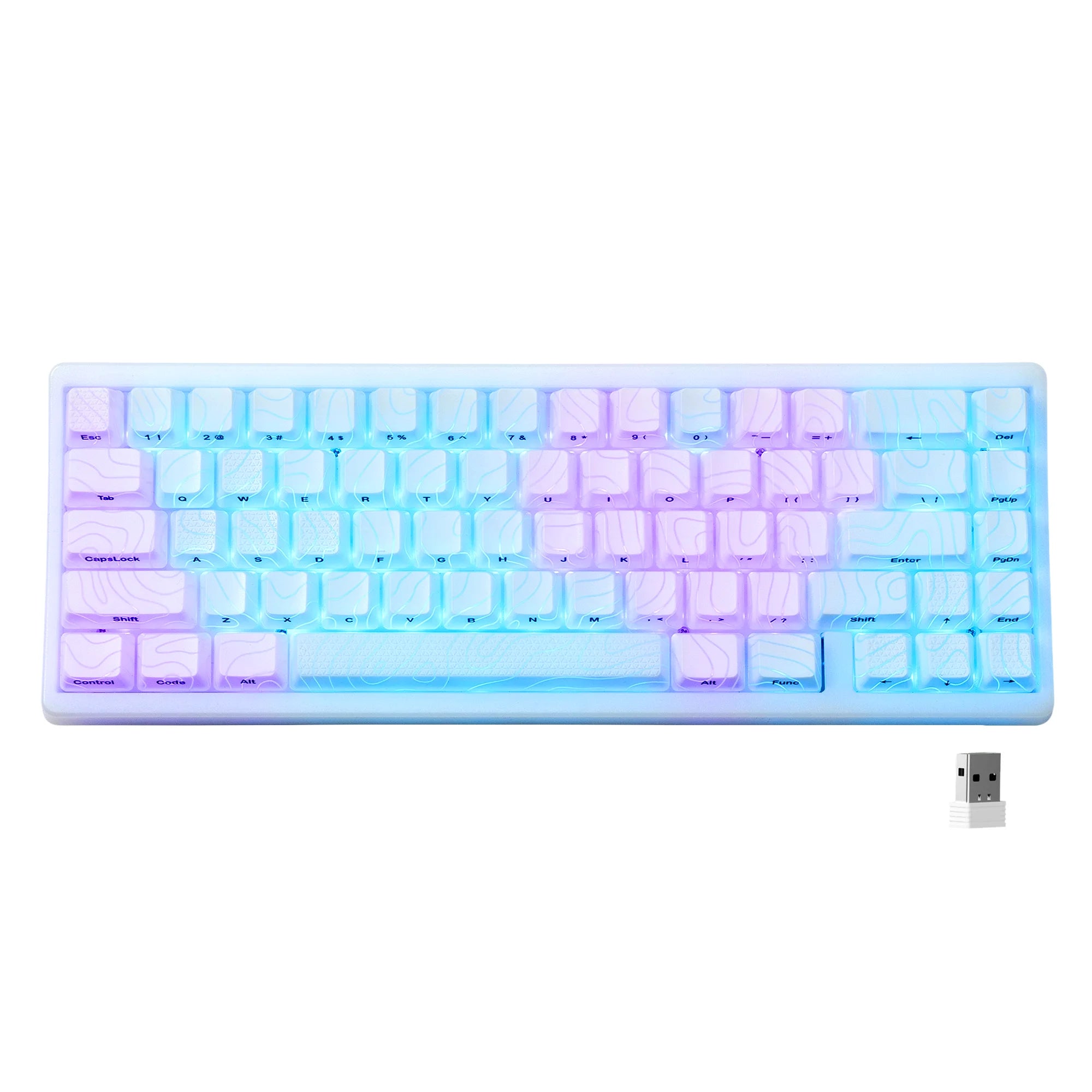 XVX M67 JadeStone Mechanical Keyboard With IMD-Tech Keycaps Hot Swappable Gasket Design Tri-Mode Custom RGB Backlight Keyboard