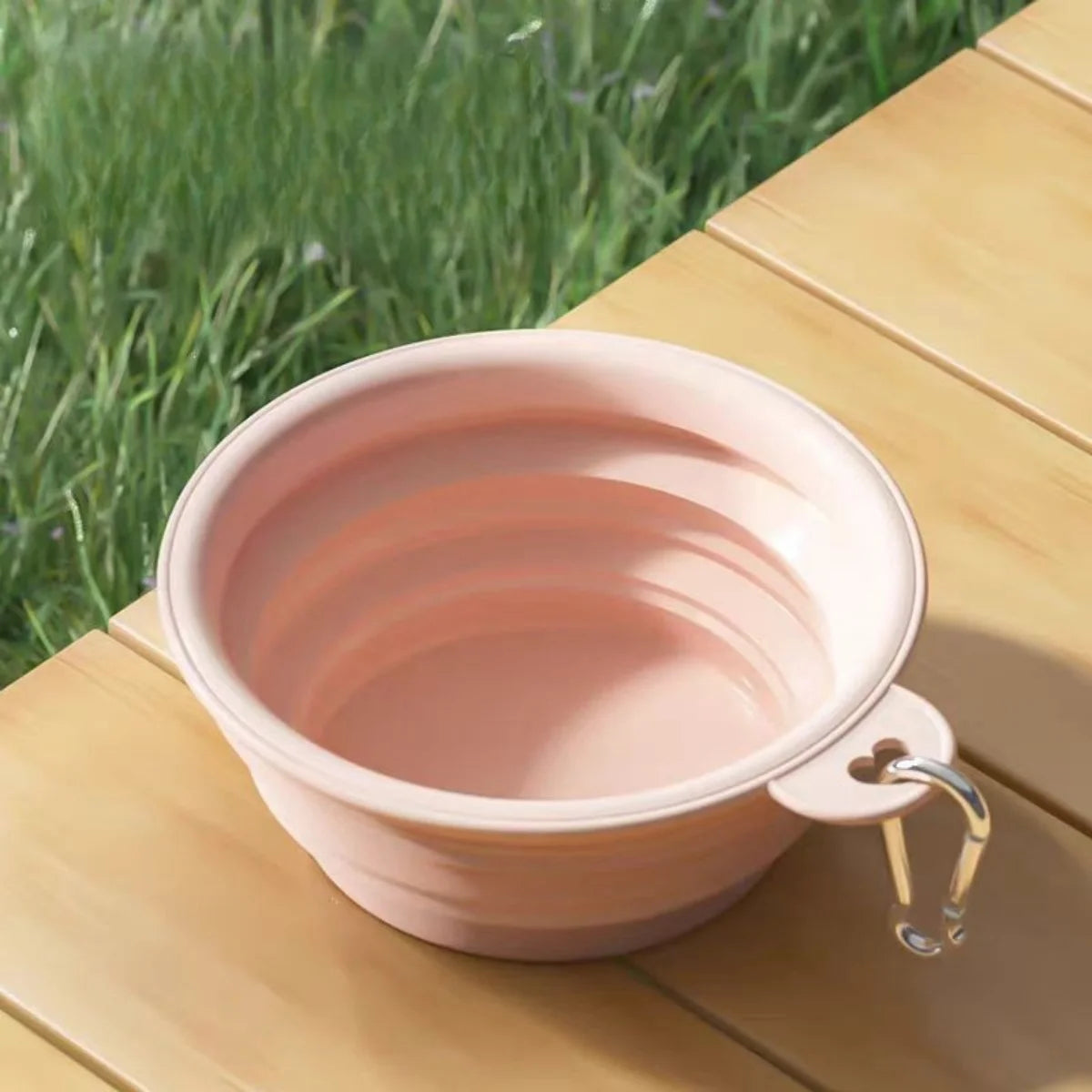 2er-Pack faltbare Silikon-Futter- und Wassernäpfe für Hunde, ideal für Outdoor-Camping und Reisen, mit Karabinerhaken