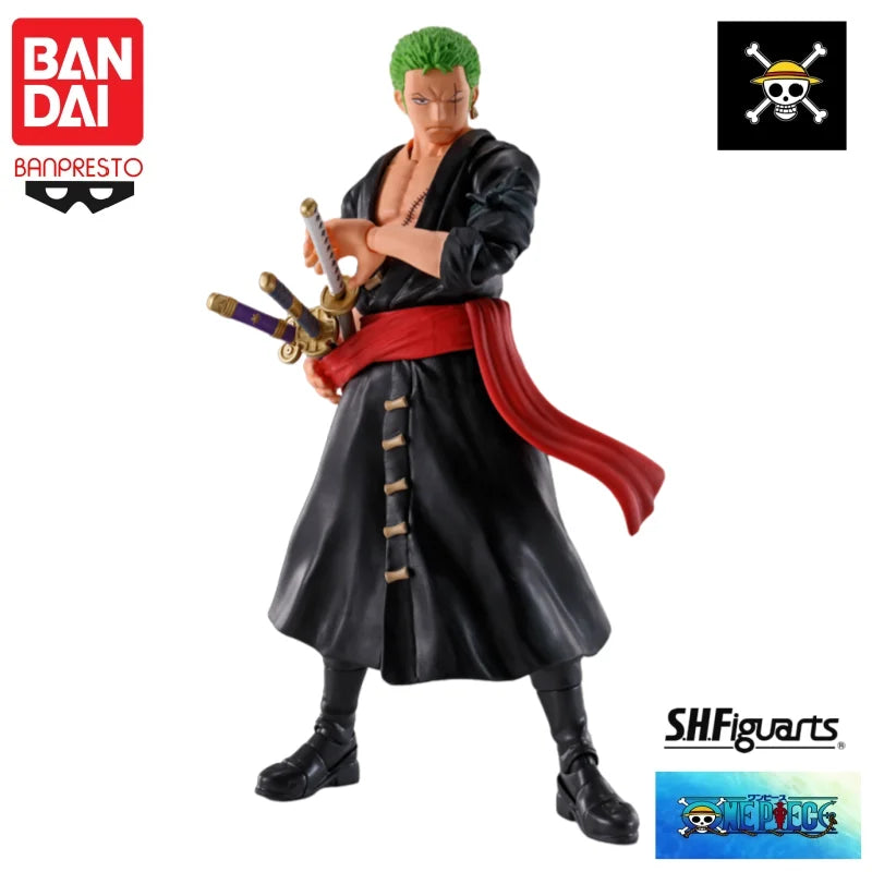 HOT Bandai Original In Stock One Piece Anime Shfiguarts Onigashima Raid Roronoa Zoro Model Action Figure Brand New Boxed Garage
