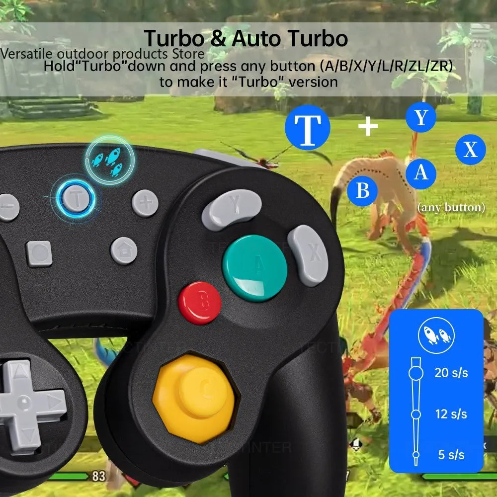 Support Bluetooth Gamecube Controller Compatible with Nintendo Switch 2 Gamepad For Steam/Andriod/PC Joystick with Turbo Functio