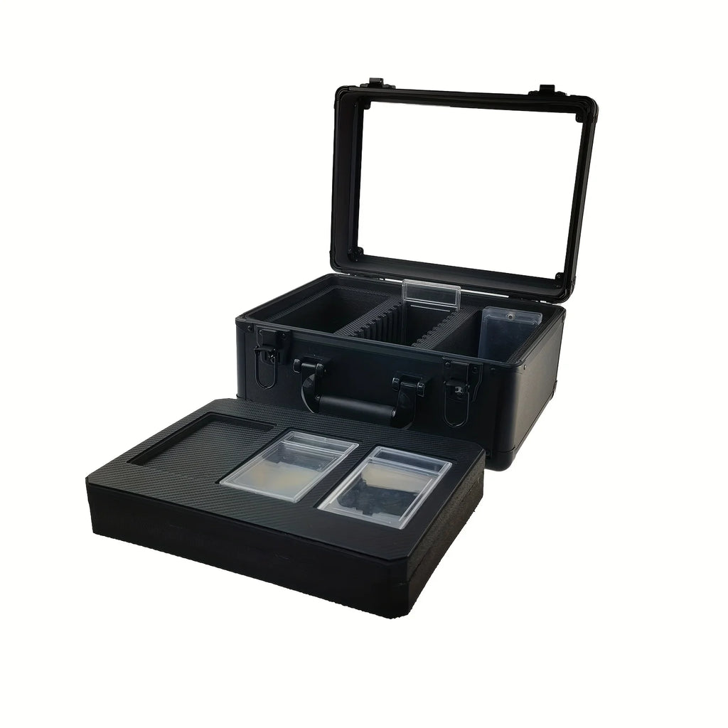 3-Row Card Storage Box Case with Transparent Cover for PSA Graded Slabs - Sports Card Holder Organizer for Trading Cards
