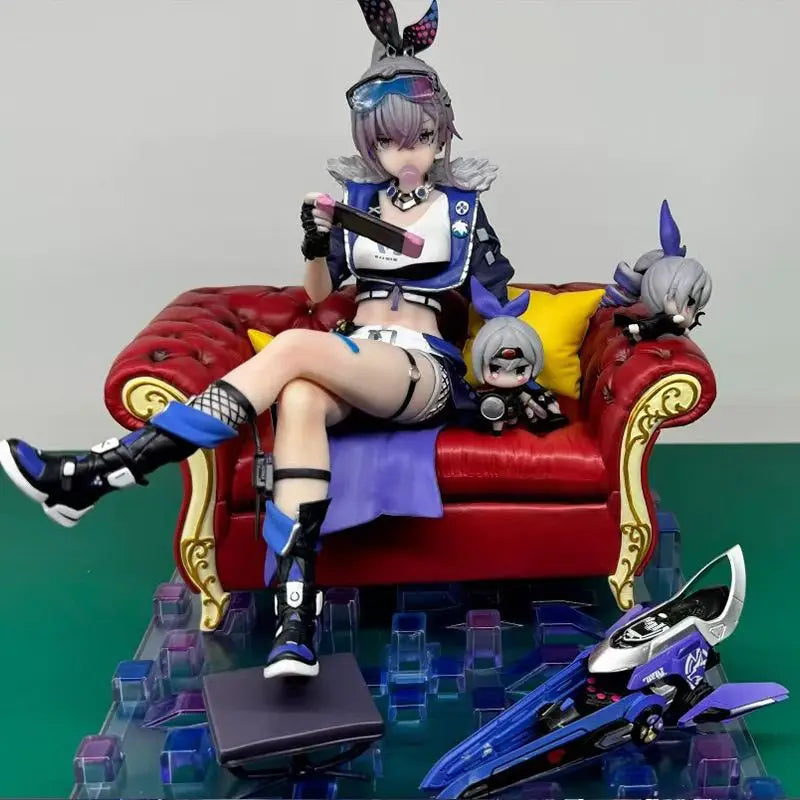 Silver Wolf Sitting Position Figure - 23cm Honkai: Star Rail Game Girl Model GK Statue Desktop Decoration Collectible Ornament