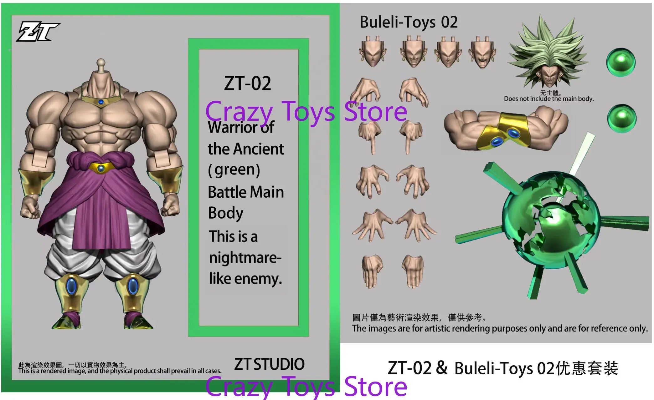 In Stock ZT Studio Dragon Ball SHF Broly Super Saiyan Ancient Warrior ZT-01 ZT-02 ZT-03 Anime Action Figure Collection