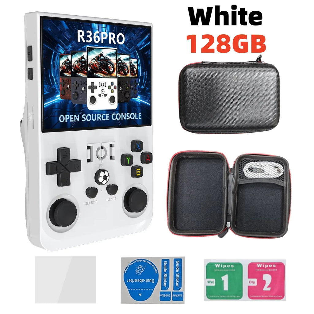 Retro R36 Ultra Handheld Video Game Console IPS Screen 128GB Games Portable Pocket Player Linux System R36S R36 PRO