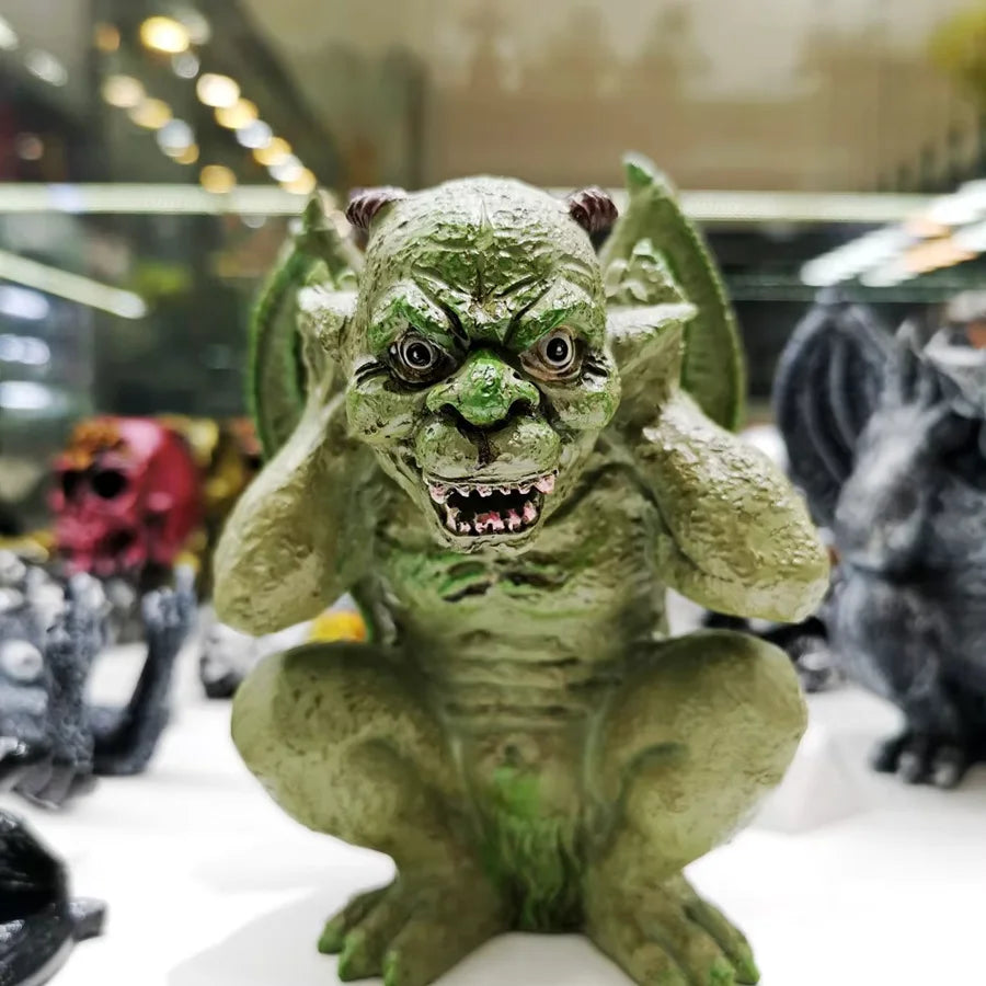 Gargoyle Resin Craft  Stone Monster Ball Holder   Crystal Ball  Mineral Specimen Stand  Decorative Ornament  Gift