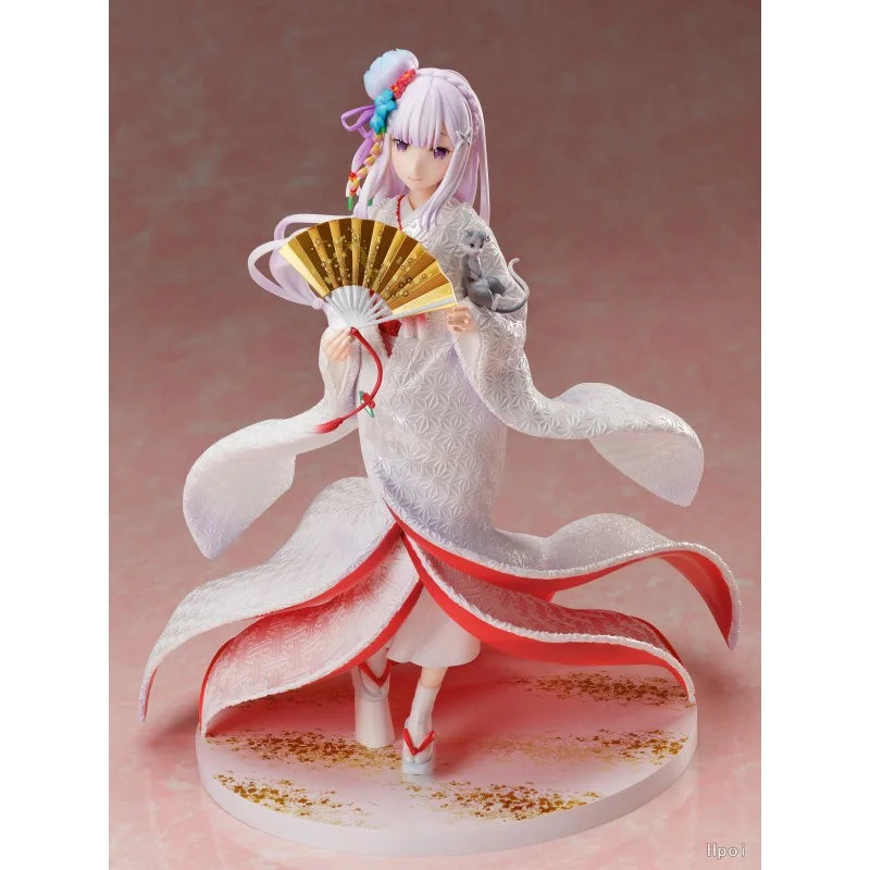 F:NEX Re: Living in A Different World From Scratch Series Ram White Bridal Kimono\Rem's Ghost Marriage Not Movable Figure Statue