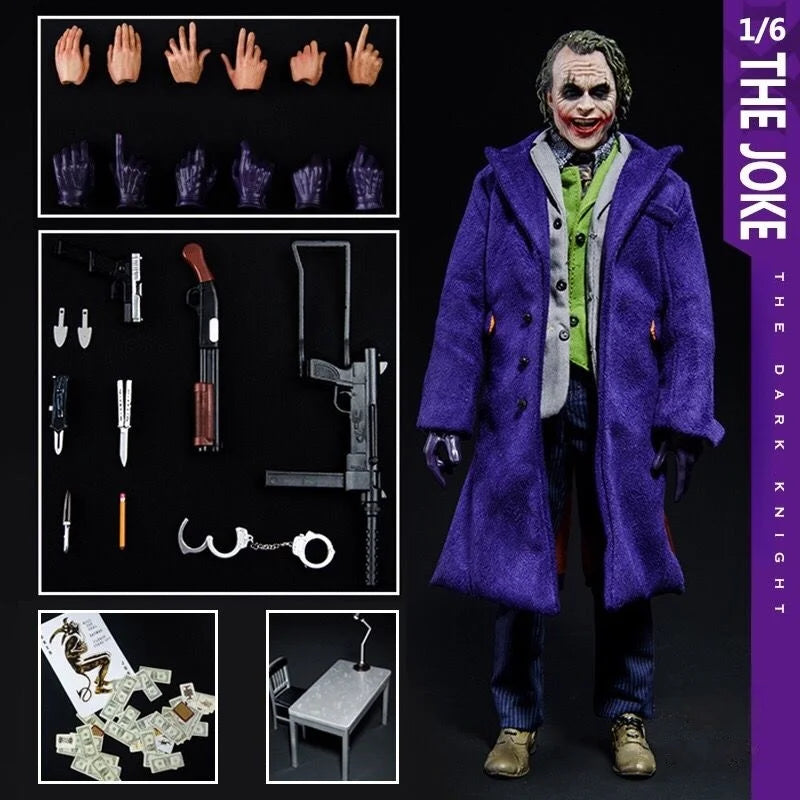HC Hot Toys Real Clothes Joker Figure The Comedian Play Arts The Dark Knight 1/6 Articulated Joints Collectible Model Toy 30CM