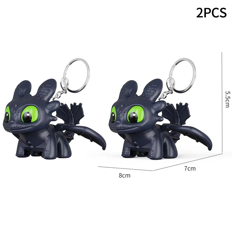 Toothless Keychains Cartoon Anime Figure Toys Glow in The Dark Luminous Keychain Toys Car Interior Ornament
