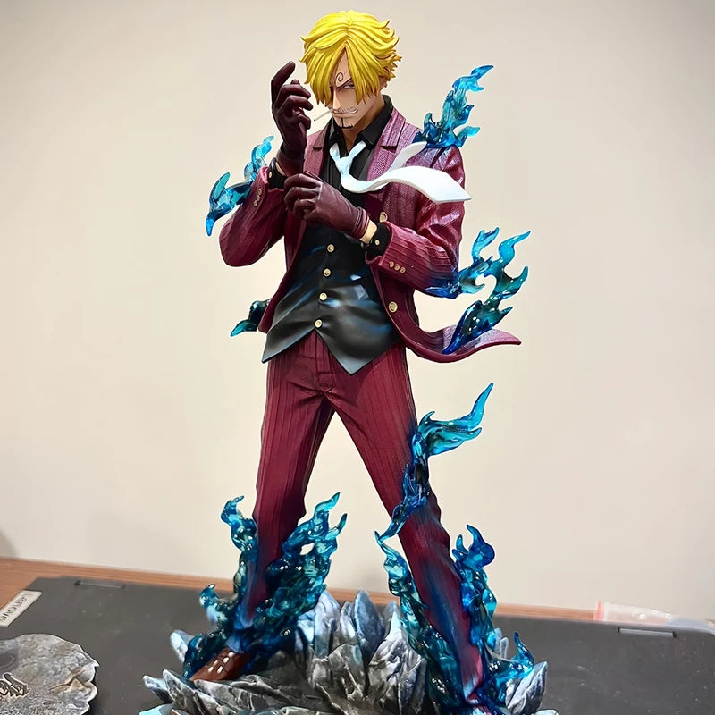 25 cm große One Piece Figur Sanji Anime-Figuren Pop Smoking Sanji Figur Teufelsfuß Statue PVC Sammlerstück Spielzeug Kindergeburtstagsgeschenk