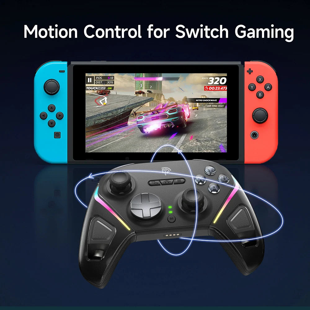 EasySMX TMR Stick Controller D10 Wireless Gamepad Compatible with PC/Switch/Steam/Phone/TV, Charging Dock, Micro Triggers