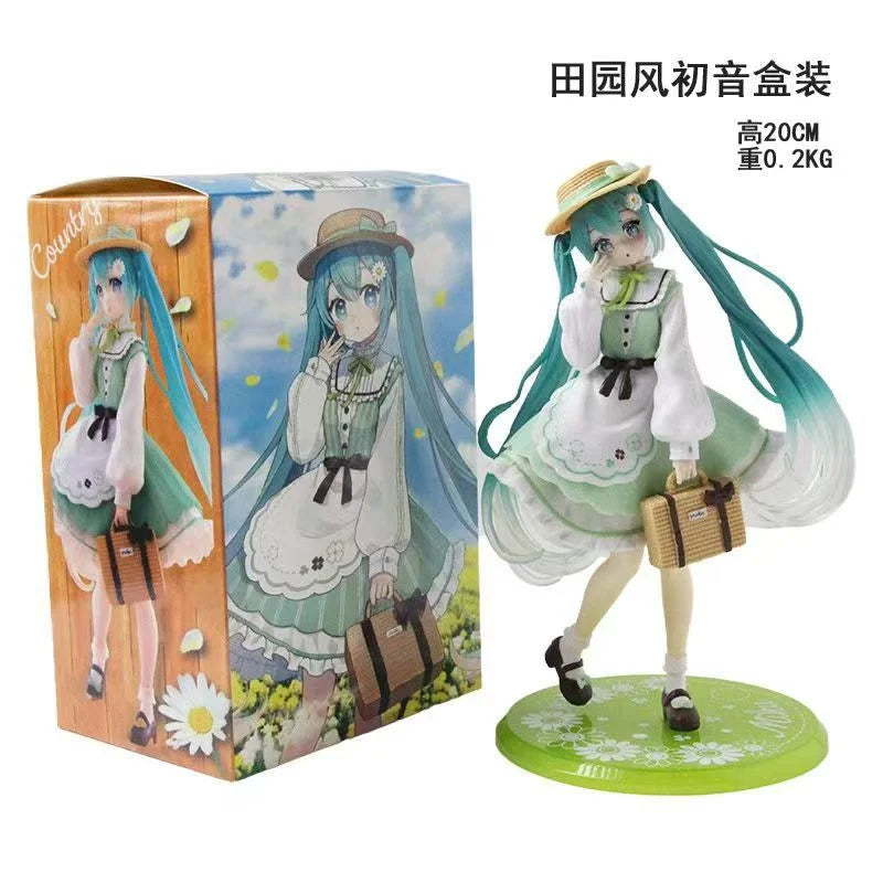 New Hatsune Miku Pastoral Hand made Scenery Model Home Decoration Animation anime Beautiful Girl Table Decoration Collection Gif