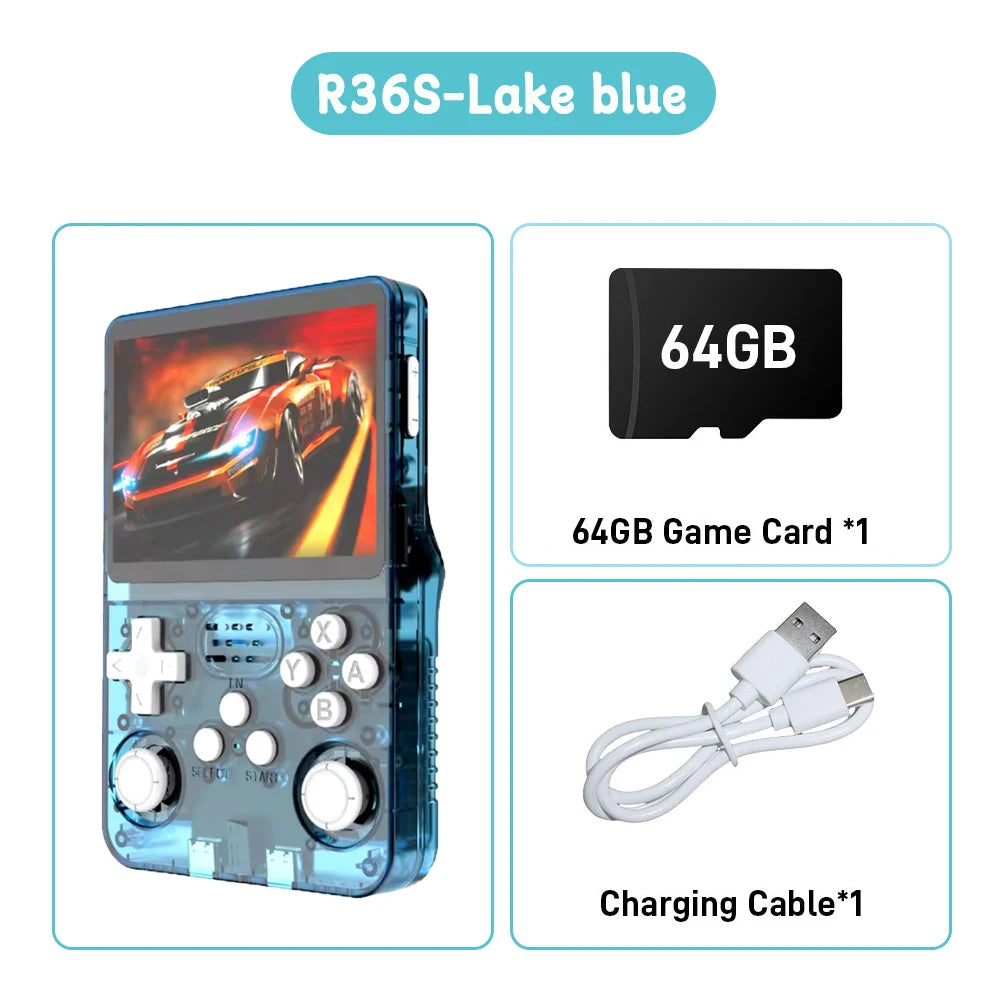 R36S Retro Handheld Video Game Console Linux System 3.5 Inch IPS Screen R35s Pro Portable Pocket Video Player 64GB/128G Games