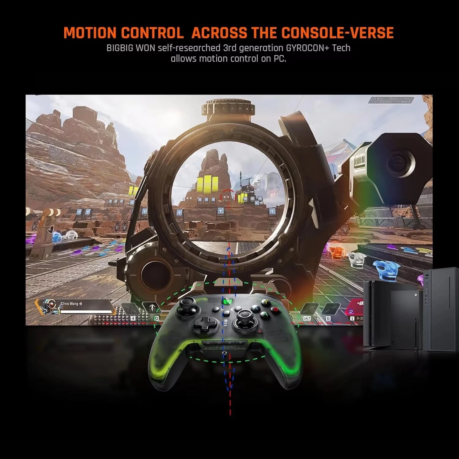 BIGBIG WON Rainbow 2 Pro Wireless Game Controller Apex Anti-curve Hall Trigger 2.4G Bluetooth Gamepad For PC/ Switch/ANDROID/IOS