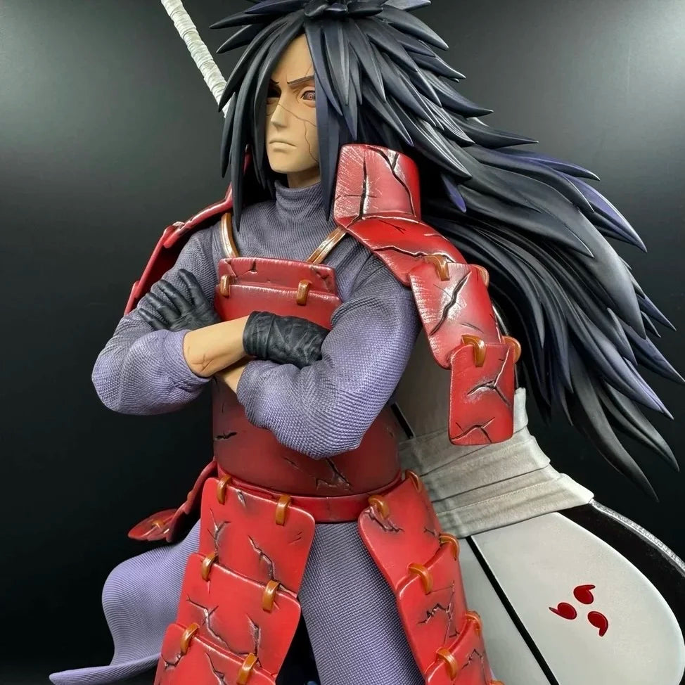 Naruto Uchiha Madara Anime Figuren Türgott Ban Figur mit leuchtender Basis Statue 42cm GK Modelle Sammlung Kinder Geschenke Spielzeug