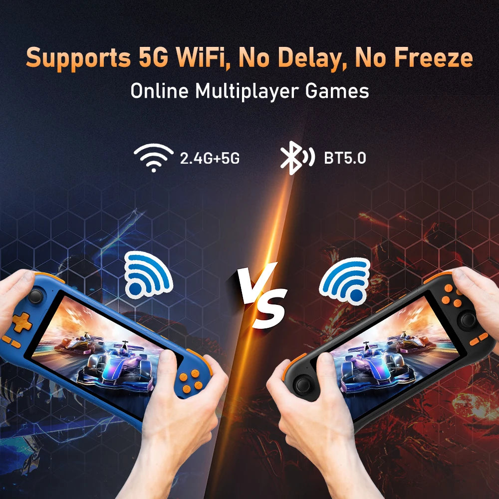 Super console K56 Android 14 Handheld Game Console 5.5 inch Touch Screen 5000mAh With 50+ Emulators For DC/MAME/SS/PSP