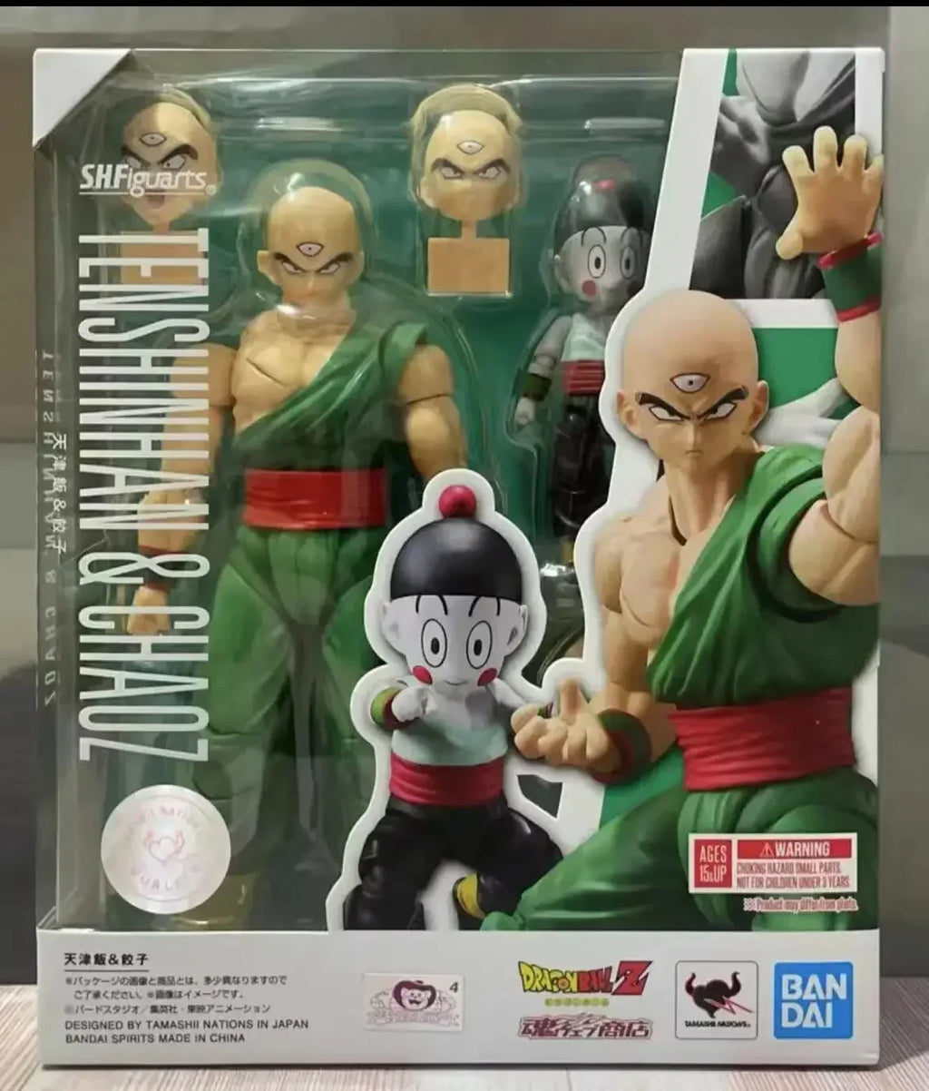 100% Original Bandai Shf Sh Figuarts Dragon Ball Tenshinhan Chaoz Action Figures Pvc Gift In Stock Classic Hobby Collectibles