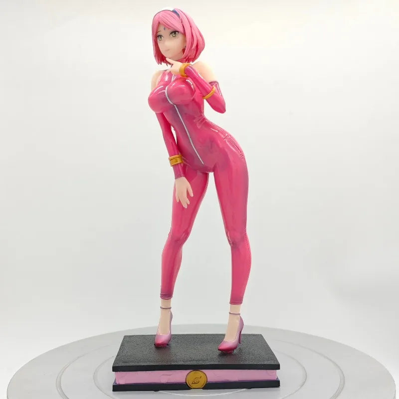 Naruto Shippuden Anime Sexy Hyuga Hinata Figure Latex Catsuit Haruno Sakura Action Figures PVC Statue Collection Model Toys Gift
