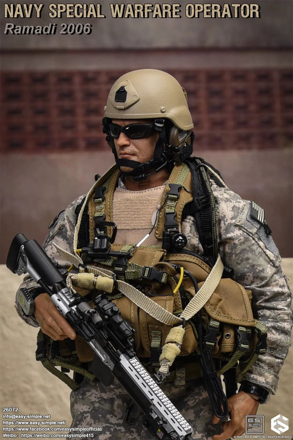 1/6  Easy&Simple ES 26072 US. Soldier Doll Operation Unit Full Set Moveable Action Figure About 12" Gift For Fans