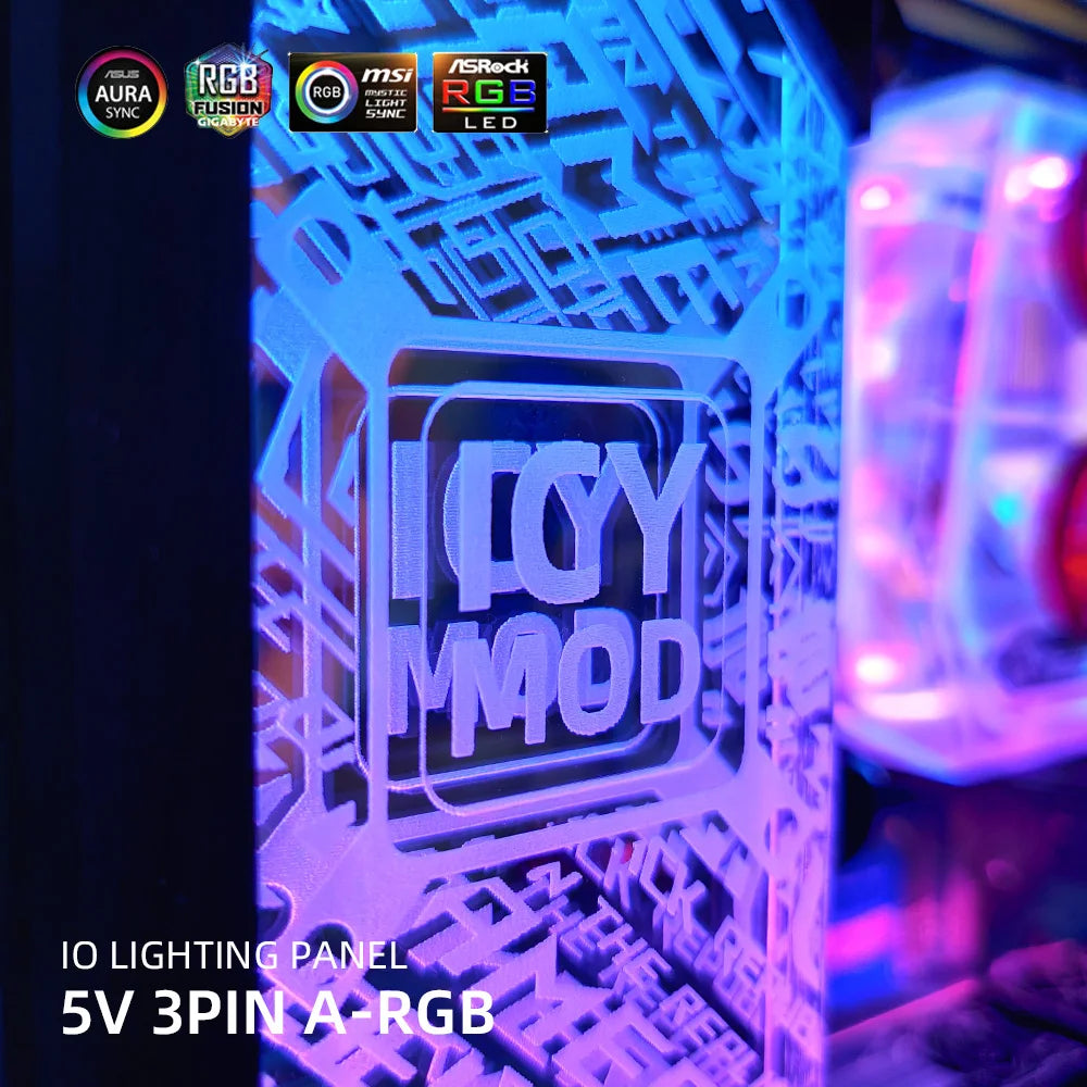 DIY Motherboard IO Decoration Cover RGB Lighting Panel Chassis MOD ARGB MOBO I/O Customize Mainboard Cover AURA SYNC PC Case