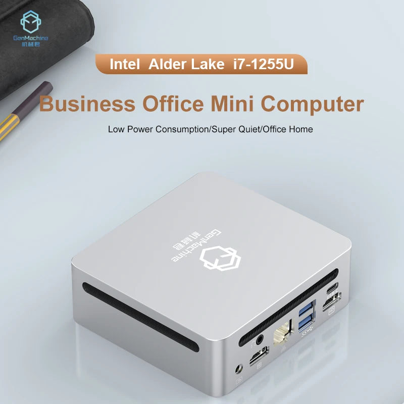 4.7GHz 15W DDR4 WIFI6 Win11 Genmachine Mini PC Intel i7 1255U 10 Core 12 Thread pc gamer Diy Gaming Computer Mini Pc Gaming