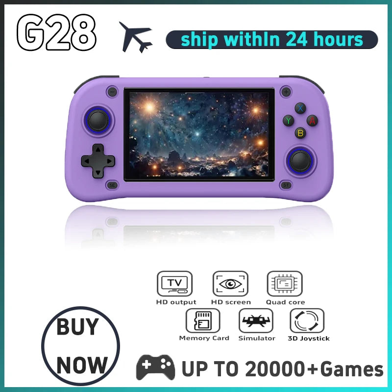 NEW G28 Game Console Retro Handheld Linux System 4.2 Inch IPS Screen Portable Pocket Video Player 64GB 128GB Games Kid Gift