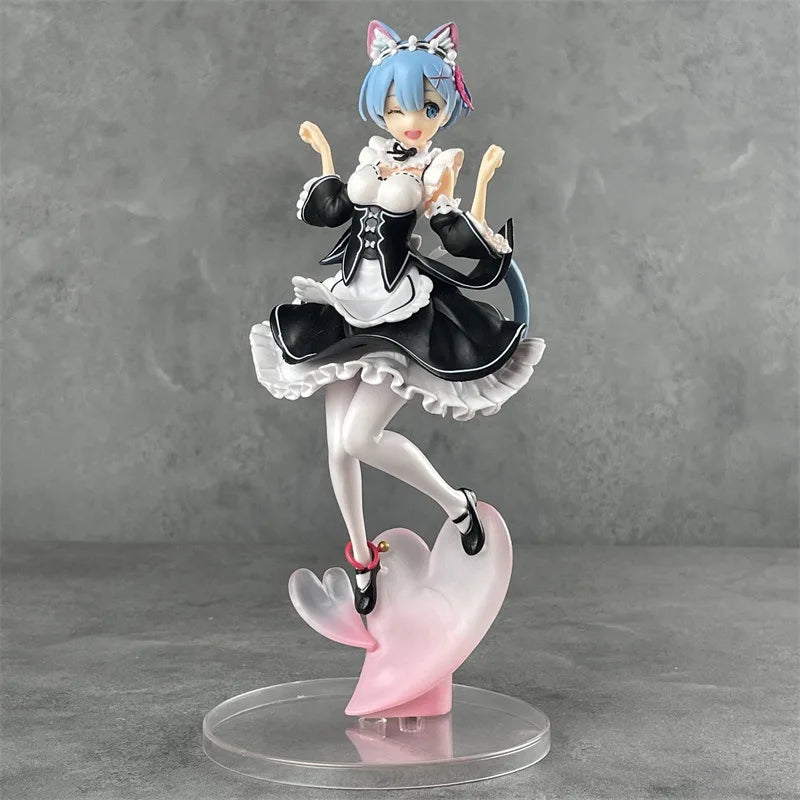 A box set of anime model figurines of Rem's cat-eared scene in a new world from scratch
