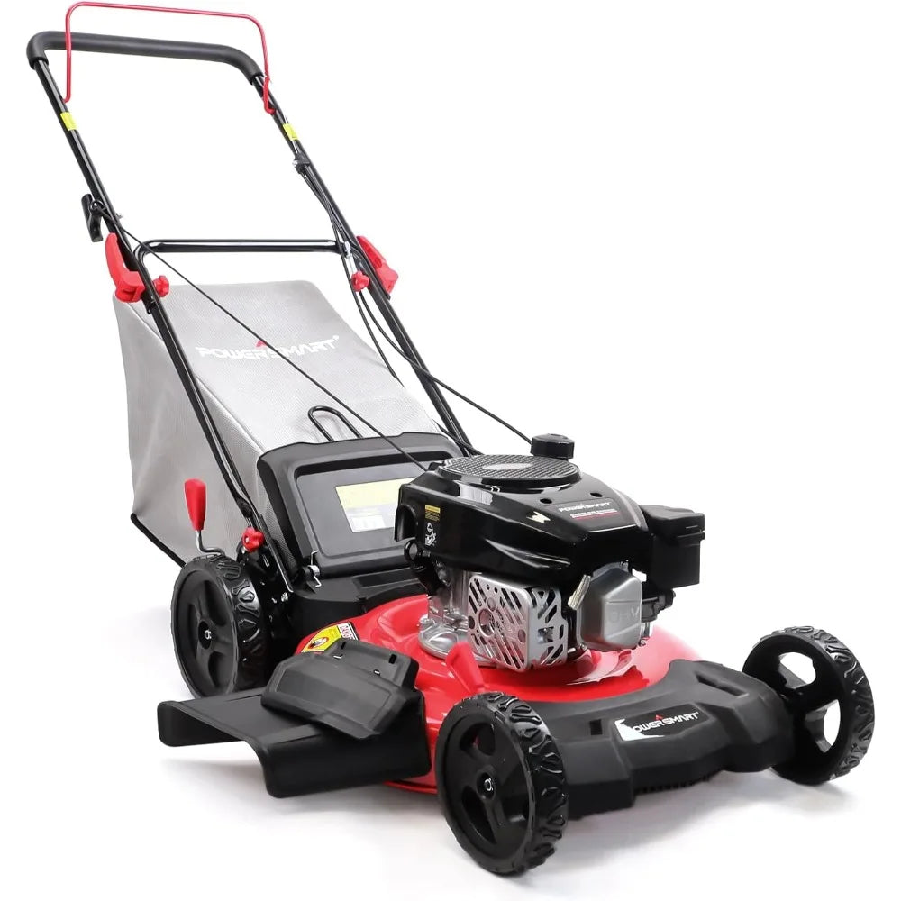 Rasenmäher mit Benzinmotor, 21 Zoll 144ccm Motor, 3-in-1-Rasenmäher zum Hinterherfahren, Öl im Lieferumfang enthalten