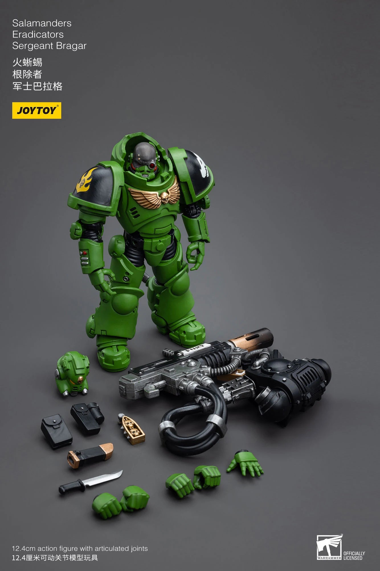 in Stock JOYTOY 40K 1/18 Salamanders Eradicators Sergeant Bragar Brother Xavak T'Kren Action Figures Model Gift for Collection