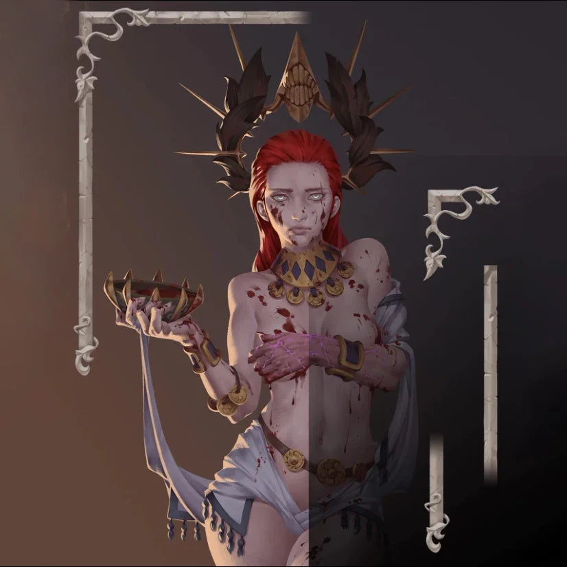 1/12 resin Half-length portrait model kit, Bloodthirsty Female Priest, unassembled and unpainted GK