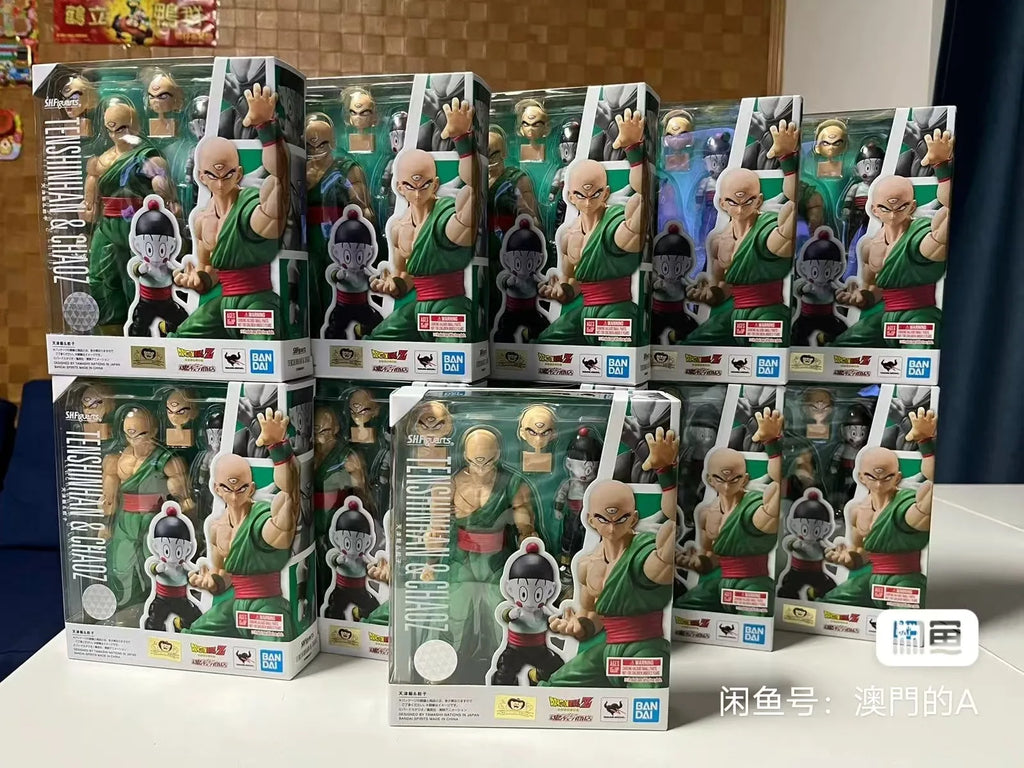 Bandai S.H.Figuarts Genuine Original Dragon Ball Z Tien Shinhan Chiaotzu Set Model Anime Action Figure Toys for Children Gifts