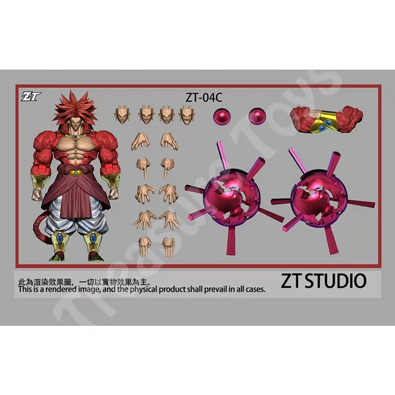 ZT Studio Broly Figure Dragon Ball Super Saiyan 4 Limit Breaker SSJ4 Broly 10 Inches Anime Action Figure Model Toys Gifts