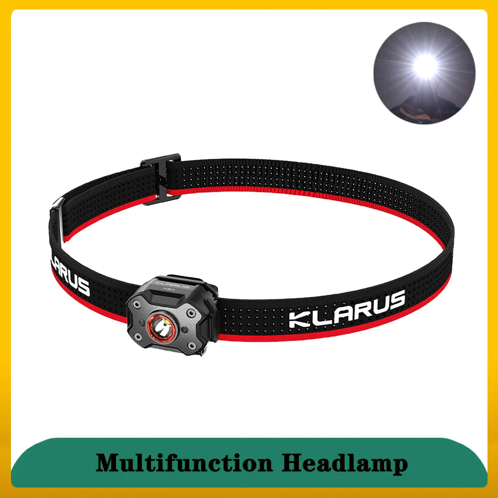 Klarus HM3 LED Челник USB-C Презареждащ се 670 Lm Водоустойчив Преносим, ​​Риболов, Туризъм, Къмпинг, Работа, Челник, Фенерче, Външно осветление