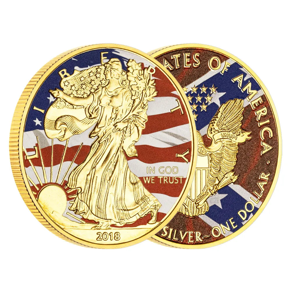 2018 United States Statue of Liberty Souvenir Coin Golden Plated Seal of The USA Bald Eagle Challenge Coin Great Gift