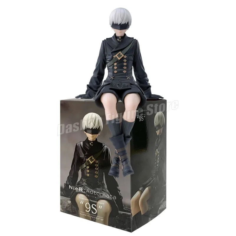 Anime NieR:Automata YoRHa A Nr. 2 Typ B Actionfigur Nudelstopper 2B 9S Sitzhaltung Figuren Sammlung Figuren Modell Spielzeug