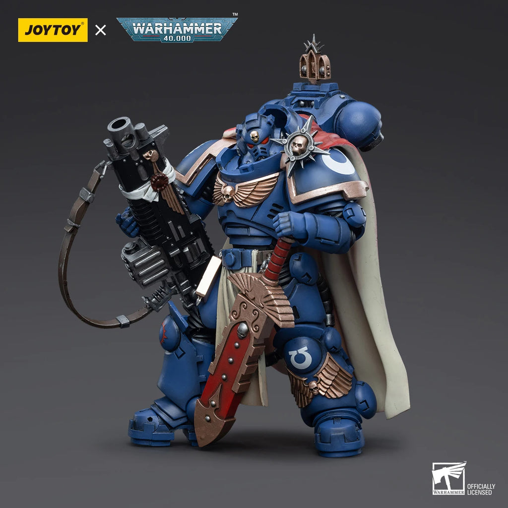 JOYTOY Warhammer 40K 1/18 Action Figure Ultramarines Captain with Master-crafted Heavy Bolt rifle Anime figures Toys