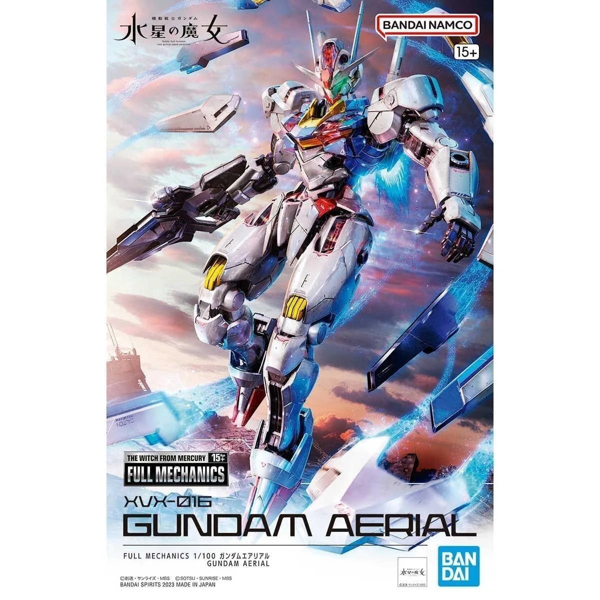Bandai Original 1/100 FULL MECHANICS FM The Witch from Mercury AERIAL GUNDAM Anime Action Figure Assembly Model Kit Toy Gifts