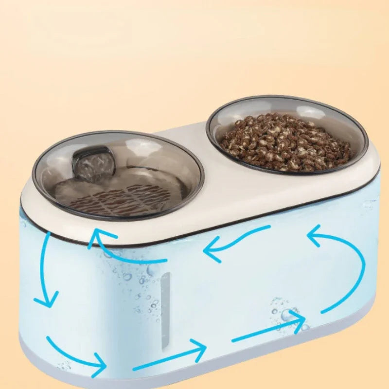 Automatic Feeder Pet Water Fountain Top Wireless Silent Water Dispenser Food Dispenser for Dog Cat Feeding Watering Supplies