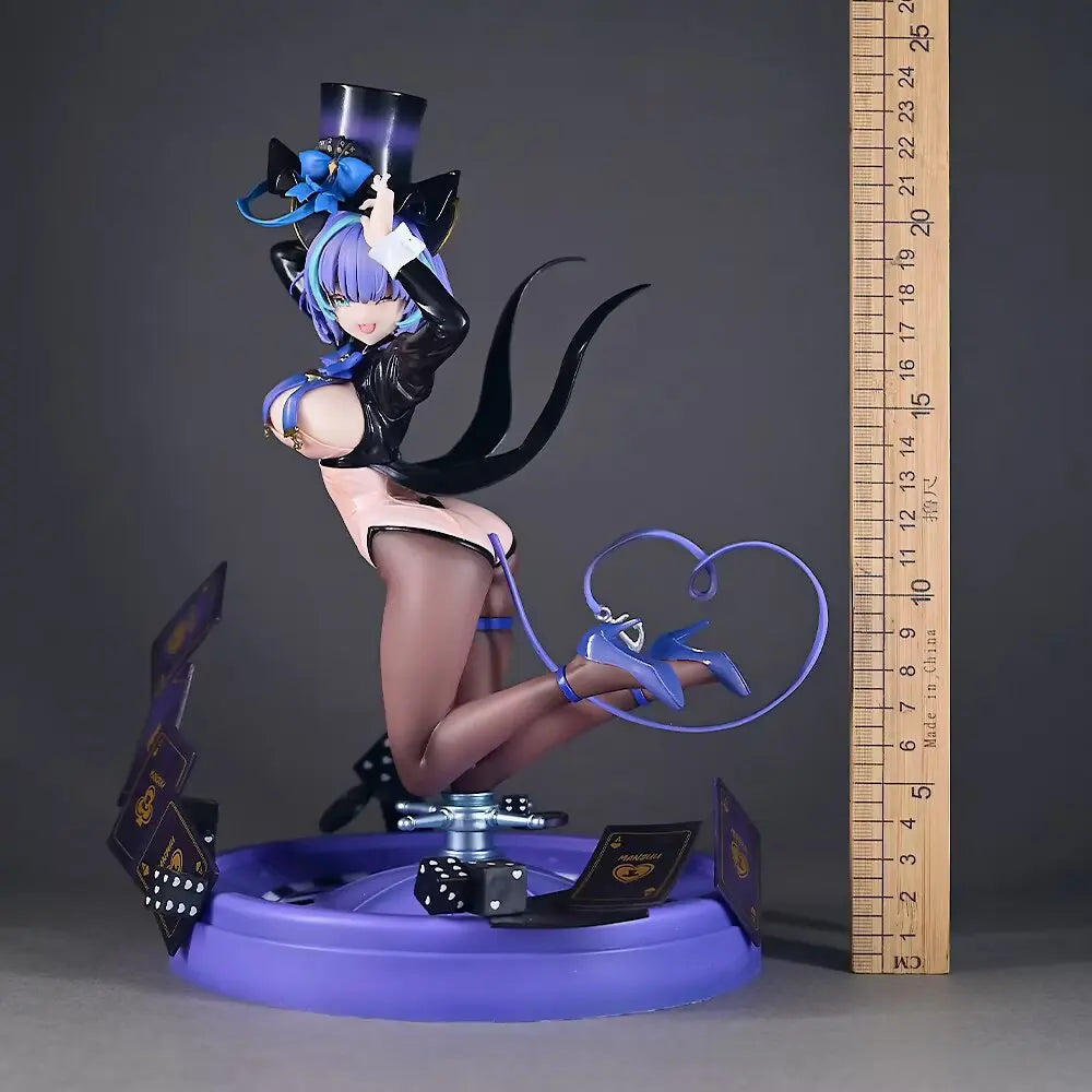 Night Dream Cheshire Cat Magician Girl GK PVC Collectible Model Anime Figure Magic Card Themed Desktop Decoration For Anime Fans
