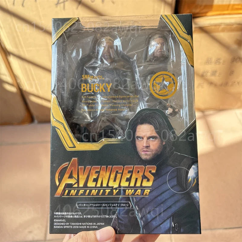 Bandai SHF Kaiyodo Winter Soldier Bucky Barnes Captain America Anime Action Figure Bucky Avengers 3 Infinity War Figures Toys