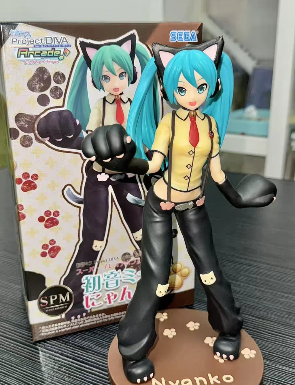 Original In Stock Sega Spm Vocaloid Hatsune Miku Project Diva Cat Version Pvc Figure Model Collection Gift Desktop Decoration